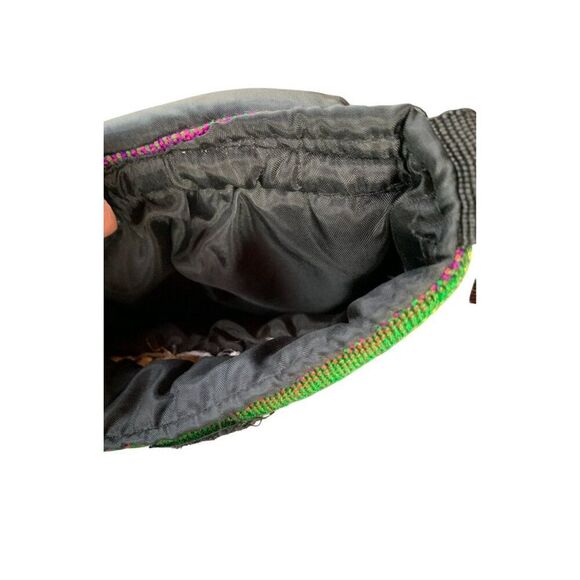 Handcrafted Guatemalan Wine Caddy Holder With Colorful Embroidery & Adjustable S - Picture 5 of 6